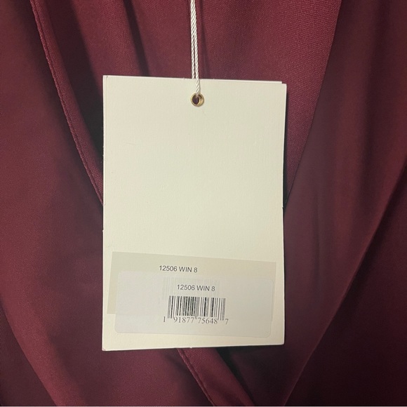 NWT Mac Duggal Ruffle Long Sleeve Faux Wrap Dress - Formal Wedding Guest Prom. - Picture 7 of 7